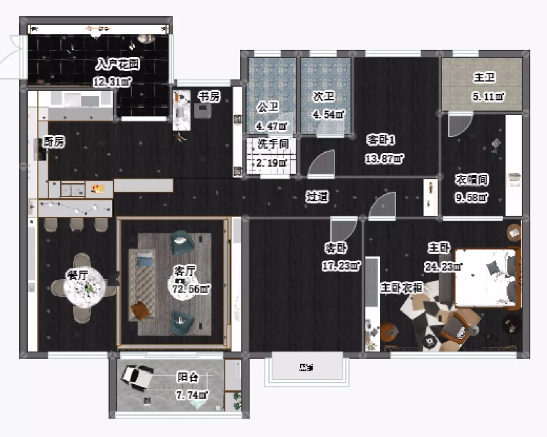 雷竞技在线官方入口全屋定製案例 | 173m2現代簡約，演繹都市精致生活！